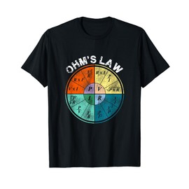 Ohm's Law Current Resistance Power Voltage Pie Chart Design T-Shirt