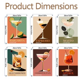 JATOK Pack of 6 Paint by Numbers Adults, DIY Cup Painting for Beginners, Hand Painted Oil Painting Canvas Art for Home Decor, Creative Gift for Stress Relief, Without Frame 20 x 30 cm