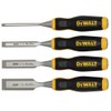 DeWalt DWHT16063 4-Piece Chrome Carbon-Steel Wood Chisel Set, Bi-Material Handle