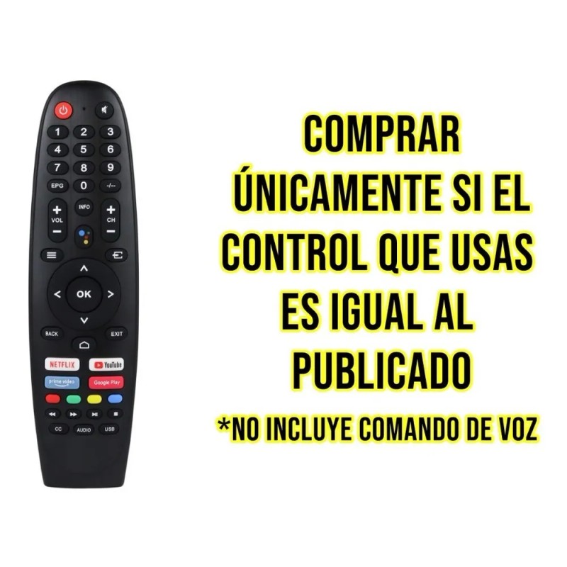 Control Remoto Sansui 4k Smart Tv Android Directo Led