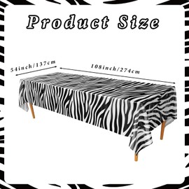 Jungle Safari Animal Zebra Print Plastic Tablecloths,Cow PVC Table Cover for Jungle Safari Animals Party Decorations,Plastic Table Cloth Cow Print for Kids Adults Jungle Zoo Animals Party Supplies