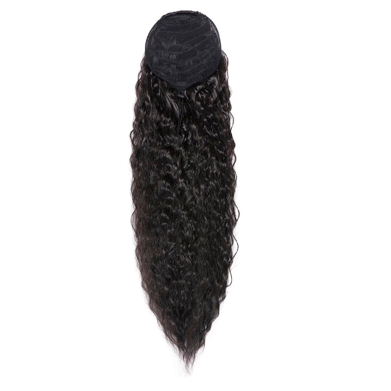 Luxiremi Curly Ponytail Hairpiece Clip Extension with Drawstring Long 55