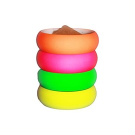 NEON NATION 4 Pack 1980s Style Costume Bracelets 1" Bangles with Smooth Touch Finish