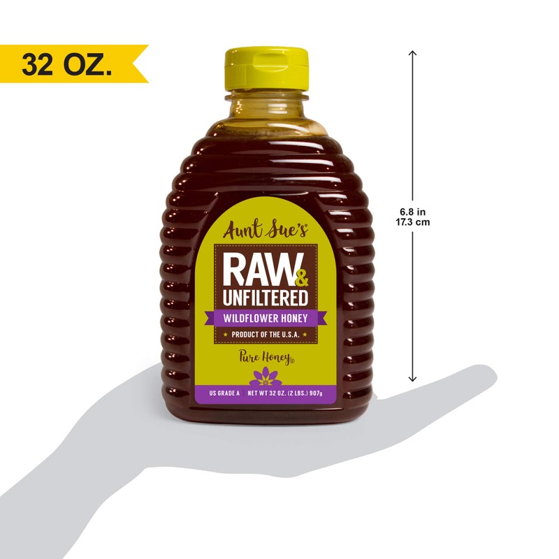 Aunt Sue Raw & Unfiltered Wildflower Honey From Local USA