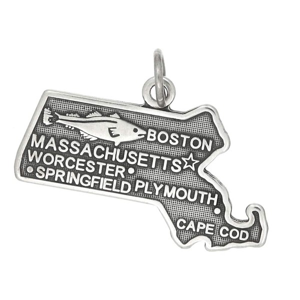 LGU Sterling Silver Massachusetts State Map Charm