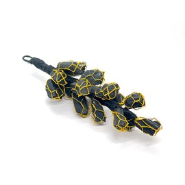 Natural Black Tourmaline Crystal Car Hanging, Reiki Healing Stone Accessory & Door Hanging Items Reiki Healing, Keychain (Black Tourmaline)