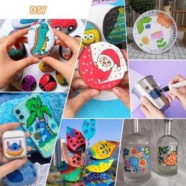 deli Paint Markers Dual Tip Quick Drying Acrylic Marker Pens for Kids Paint Pens for Wood Rock Canvas (12 Colors) (12)