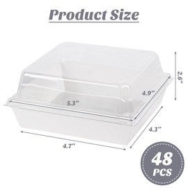VGOODALL 48PCS Paper Charcuterie Boxes, White Bakery Box with Clear Lid Disposable Take Out Food Containers Sandwich Dessert To Go Containers