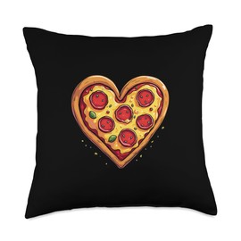 Heart-shaped Pizza Throw Pillow