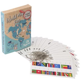 TRIPVEA® 342 Flags for Map and Globe Made of Cork - Small Flags of the Countries of the World - Small Flag Stickers with Date on the Back - Supplied with Pins