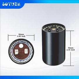Sotubx 161-193 uf 110-125 VAC ±20% 50/60 Hz CD60B Round Motor Well Pump Start Capacitor Replacement Part - Exact Fit for Air-Conditioners, Heat Pumps 161-193 MFD 110/125VAC