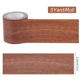 GORGECRAFT 2.2 Inch x 15Ft Wood Textured Adhesive Repair Tape Self Adhesive Patch Realistic Wood Grain Repair Tape High-Adhesive Repair Tape Simulation for Chair Floor Furniture(Coconut Brown)