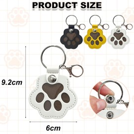 AABDTYYD 3pcs PU Leather Pet Memorial Keychain for Dog Cat Fur Keepsake with Sealed Compartment Portable Hair Collector Keyring Gift for Loss Remembrance Growth Record
