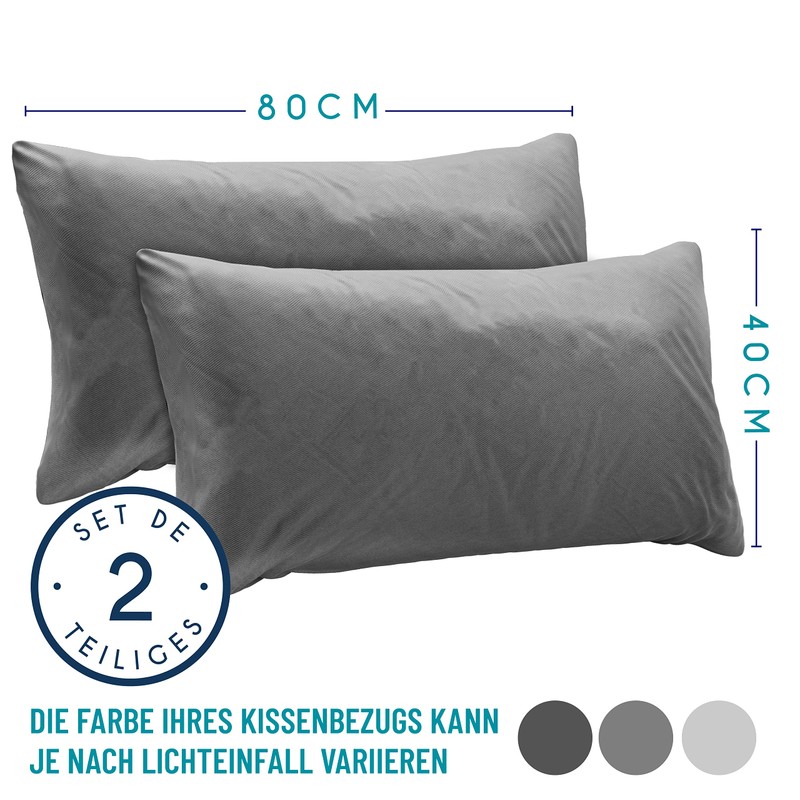 Dreamzie Pillowcases, 40 x 80 cm (Set of 2), 100%