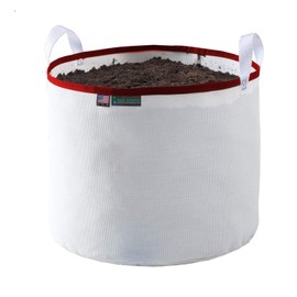 Rain Science - Grow Bag 25 Gallon, Planting Pots - Colorful Plant Grow Bags Pots Gardening Vegetable - Air Pruning Mesh Fabric Plant Container - (White/Red)