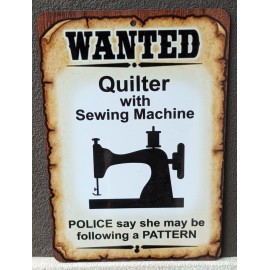 Decor Novelty Quilting Sewing Machine Aluminum 8X12 Sign, Craft Room Metal Wall Decor
