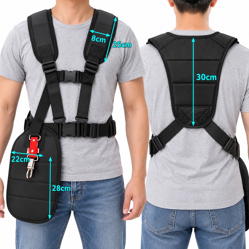 Adjustable Brush Cutter Shoulder Harness for Lawn Trimmers – Padded