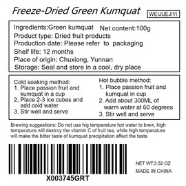 Dried green kumquat 100g, Lemon Kumquat Passion Fruit Fruit Tea, Unsweetened Dried Fruit, Dried Green Kumquat Slices