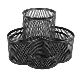 Mesh Desk Organizer 7 Compartments 360 Degree Rotating Multifunctional Pen Holder for Home School Office Art Supplies