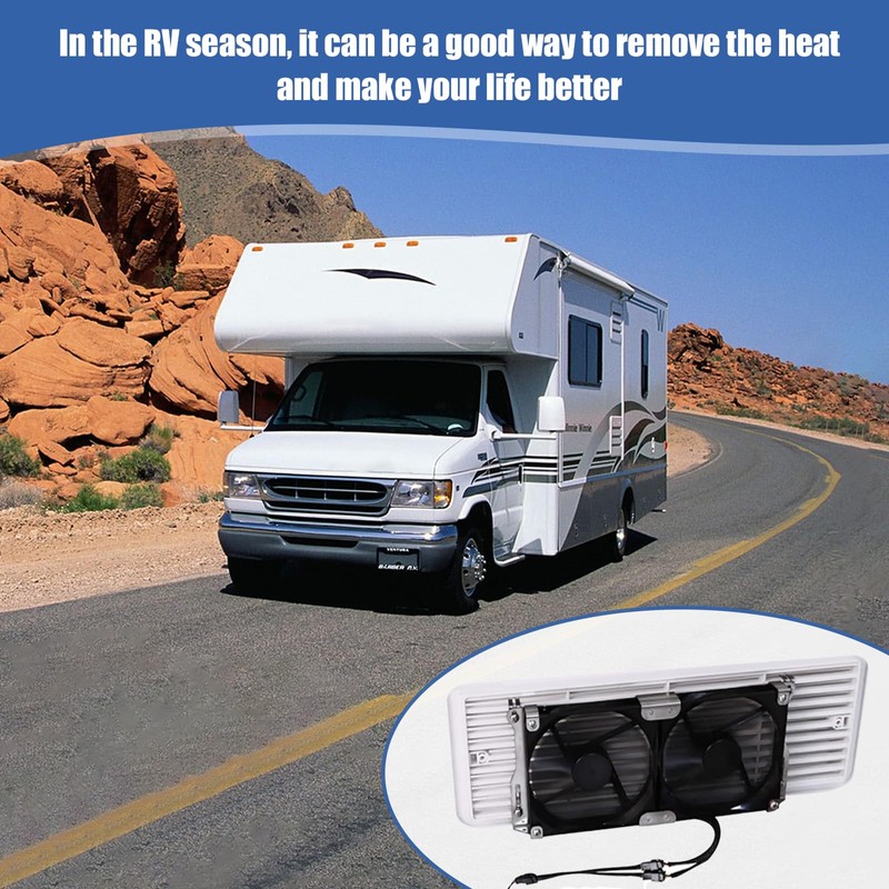 Rv Fridge Ventilation Cooling Fan 5.5"(140mm), 12V RV Fridge Vent