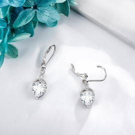 SHEAISRS Celtic Knot Earrings Sterling Silver Heart Leverback Earrings Irish Jewelry Gifts for Women Girls