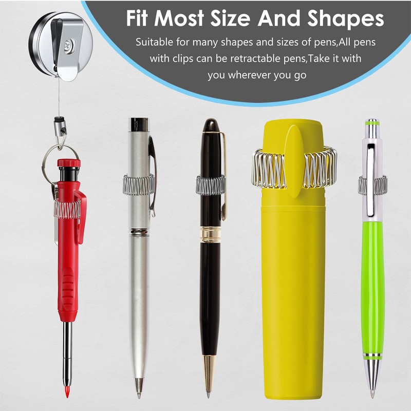 Ruzister® 2 Pack Retractable Pen Holder Pull Retractable Pen Holder