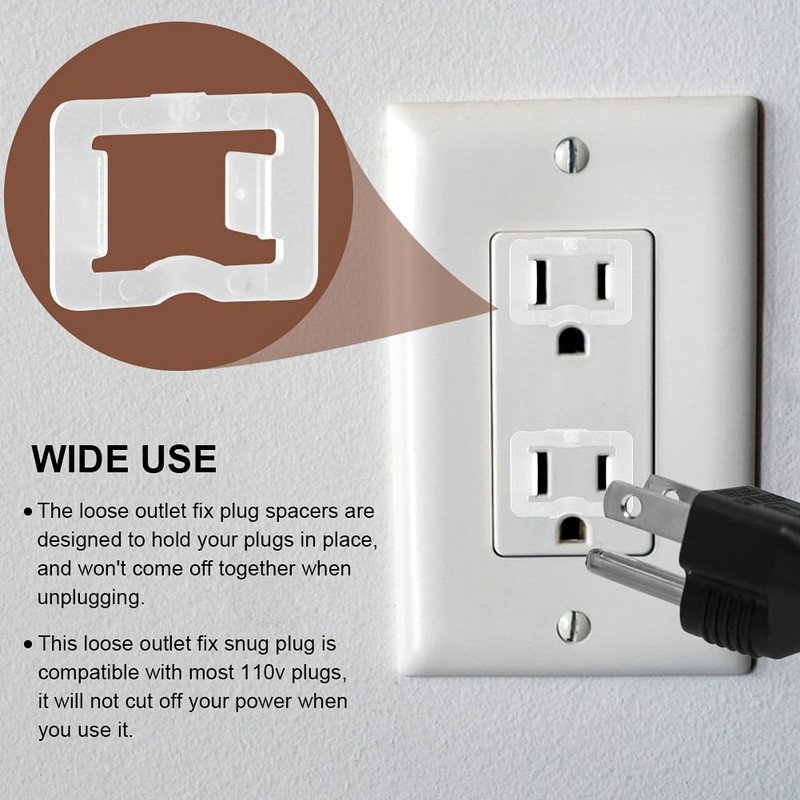 24 Pcs Loose Outlet Fix Plug, Wall Socket Fixer, Transparent