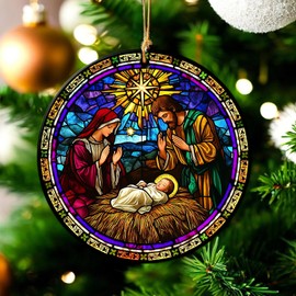 Nativity Ornaments for Christmas Tree - Religious Christian Gifts for Women Nativity Scene Ornament Clearance Decorations Xmas Hanging Keepsake