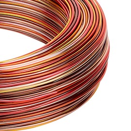 BENECREAT Multicolor Jewelry Craft Aluminium Wire (18 Gauge/1 mm, 306 Feet/93.6 m) Bendable Metal Wire with Storage Box for Jewellery Beads Craft Project, Silver, Gold, Brown, Red, Siena