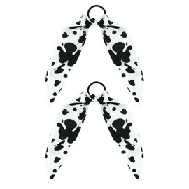 2pcs Cow Print Hair band Tie for Girls, Non-Slip Rabbit Bunny Ear Bow Scrunchie Elastic Ponytail Holder Cow Pattern Headband Accessories for Curly Straight & Thin Hair