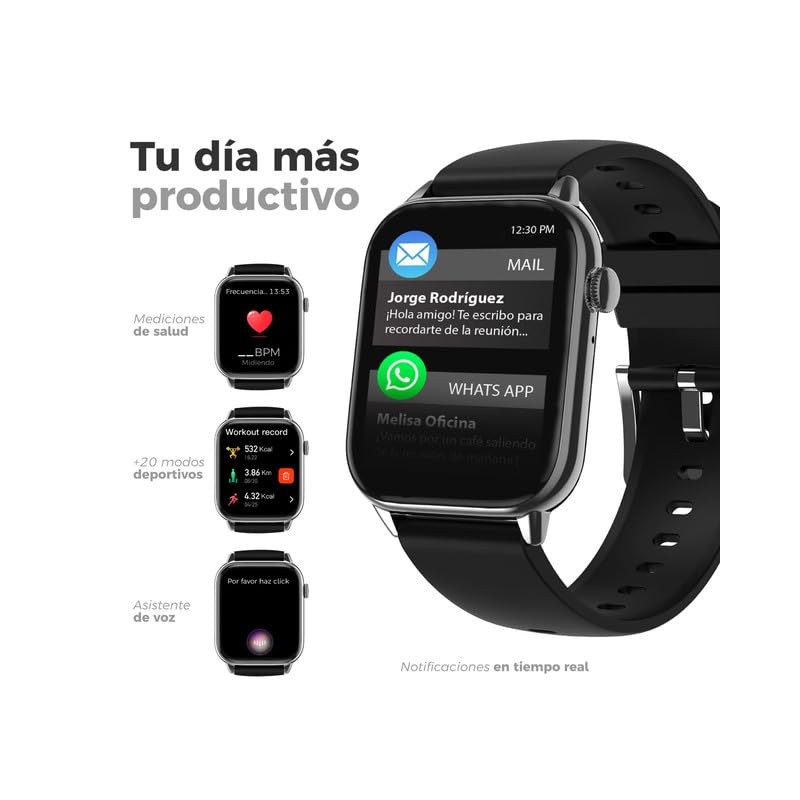 BINDEN - ERA Day Lite Smartwatch Negro, Pantalla de 1.85",
