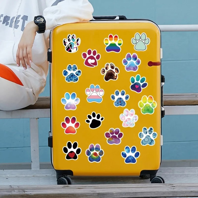 Patitas Perrito 60 Calcomanias Stickers De Pvc Contra Agua