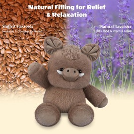 SuzziPals Wild Boar Plush, Pig Stuffed Animal Heating Pad for Companion