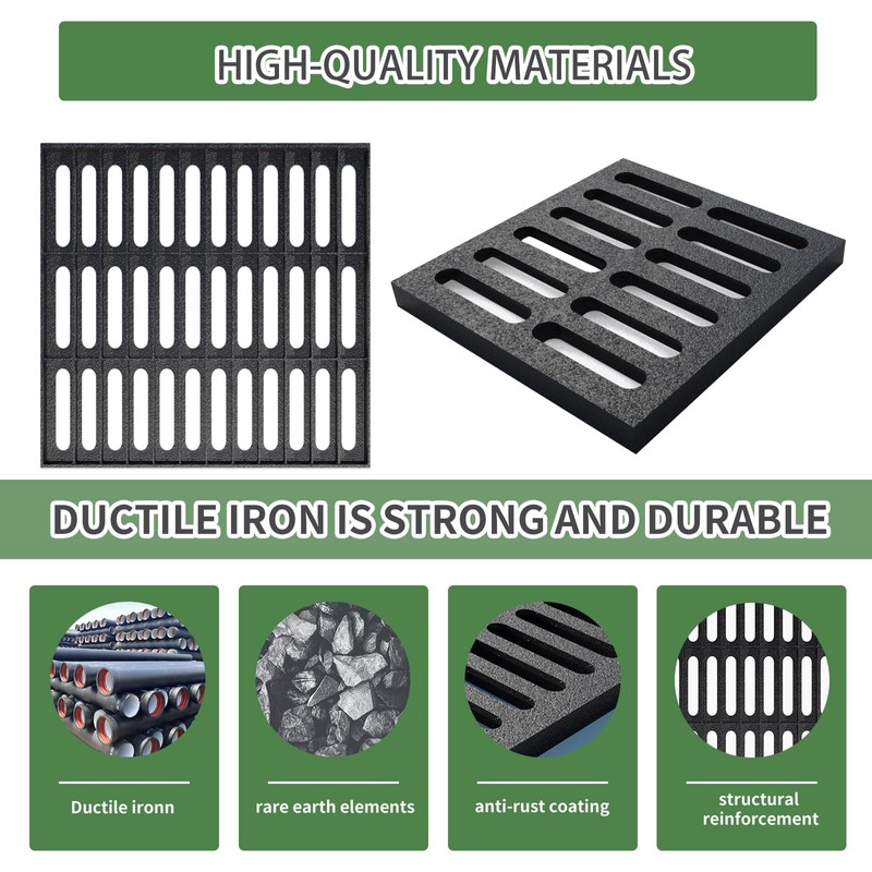 10x10 Cast Iron Drain Grate,B125 Square Outdoor Metal Grate for