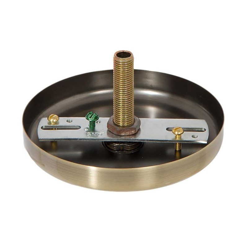 B&P Lamp® Rounded Ceiling Light Canopy Plate Kit (Antique Brass)