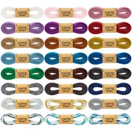 TopTie 24 Pairs Glitter Shoe Laces, Metallic Sparkly Shoelaces, 48Inch Flat Sneaker Shoe Strings-48 Inch