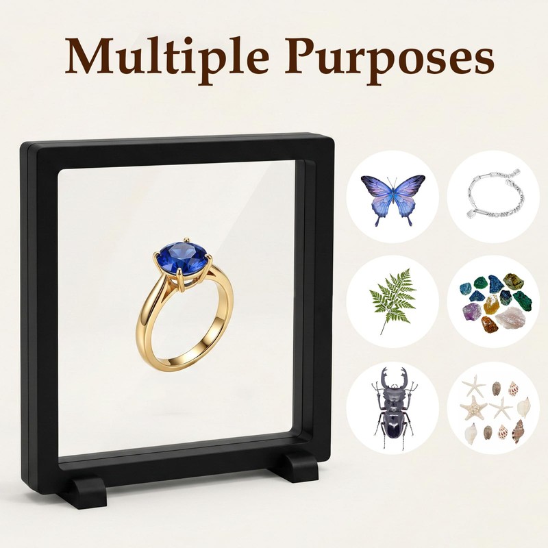 HANLANXUE 12 Pcs 7 Inch 3D Floating Display Frame Case