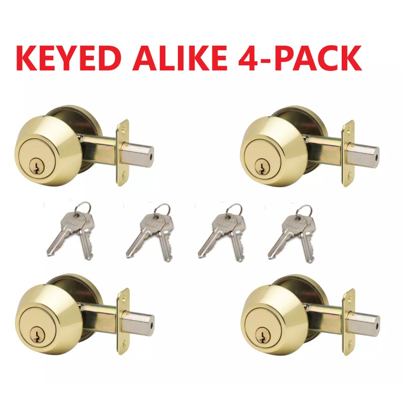 Vault Locks [4 Pack] Keyed Alike Deadbolts Adjustable 2-3/8" or