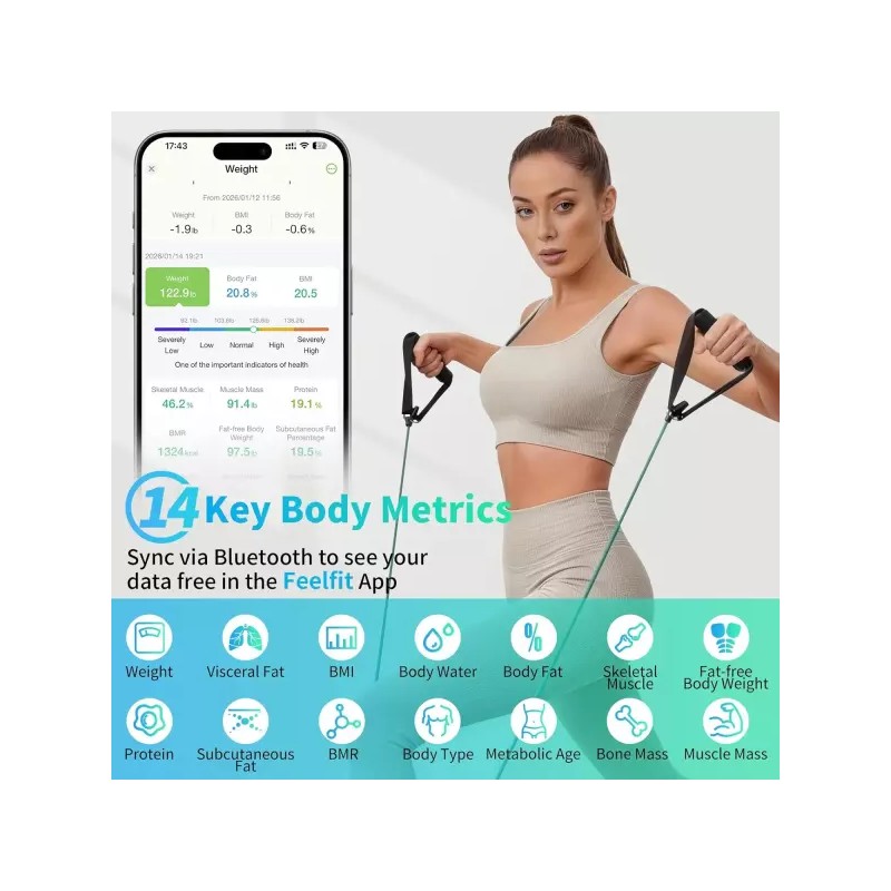Rophila 체중을 위한 로필라 스마트 체중계 BMI 체지방 근육량을 갖춘