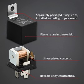 Automotive Relay Harness Set - ELEFOCUS 5 Pin 12V 30/40 AMP SPDT with Interlocking Relay Socket and Color-Labeled Harnesses, 6 Pack