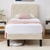 VECELO Twin Size Bed Frame Premium Leather Upholstered Platform with