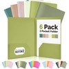 Sooez 6Pack Folders with Pockets, Pocket Folders with Extra Labels,