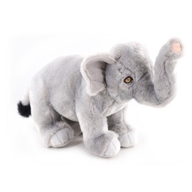 The Petting Zoo Asian Elephant Stuffed Animal Plushie, Gifts for Kids, Earth Keeperz Wildlife Animals, Zoologee Grey Asian Elephant Plush Toy, 13 inches