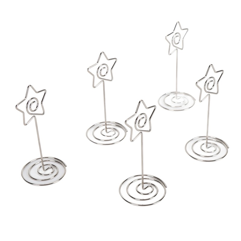 20PCS Desk Memo Clips Table Number Holder Star Shape Metal