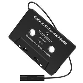 Car Audio Cassette Player Adapters,Tape Player Bluetooth 5.0 Cassette Aux Adapter, Stereo Two-Channel Tape Audio Adapter, Suitable for Mobile Phones, MP3 Players, Tablet Computers