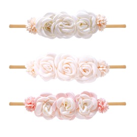 BFNAAgirl New Model Baby Girl Nylon Headbands Nylon Flower Elastic Hairbands 3pcs Hair Accessories Gift for Newborn Infant Toddlers (BF-Z6)