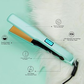 CHI Original Flat Iron Hair Straightener, Ceramic Floating Plates for Smooth Finish, Quick Heat Up Styling Tool, On/Off Switch, 1.25", Mint Mojito