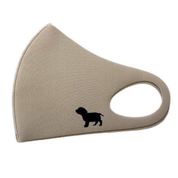 KO-03 KO-03 Mask, Dog, One-Point Dachshund Silhouette, Antibacterial, Easy to Breathe, Stylish, Cute, Washable, Made in Japan