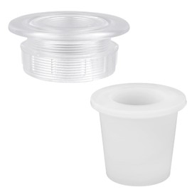 2 Patio Table Umbrella Hole Ring Plug Sets, Outdoor Parasol Cover Insert for Yard, Garden, Pool, Camping (Clear)