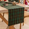 Green Yellow Plaid Christmas Table Runner, Winter Holiday Table Runners